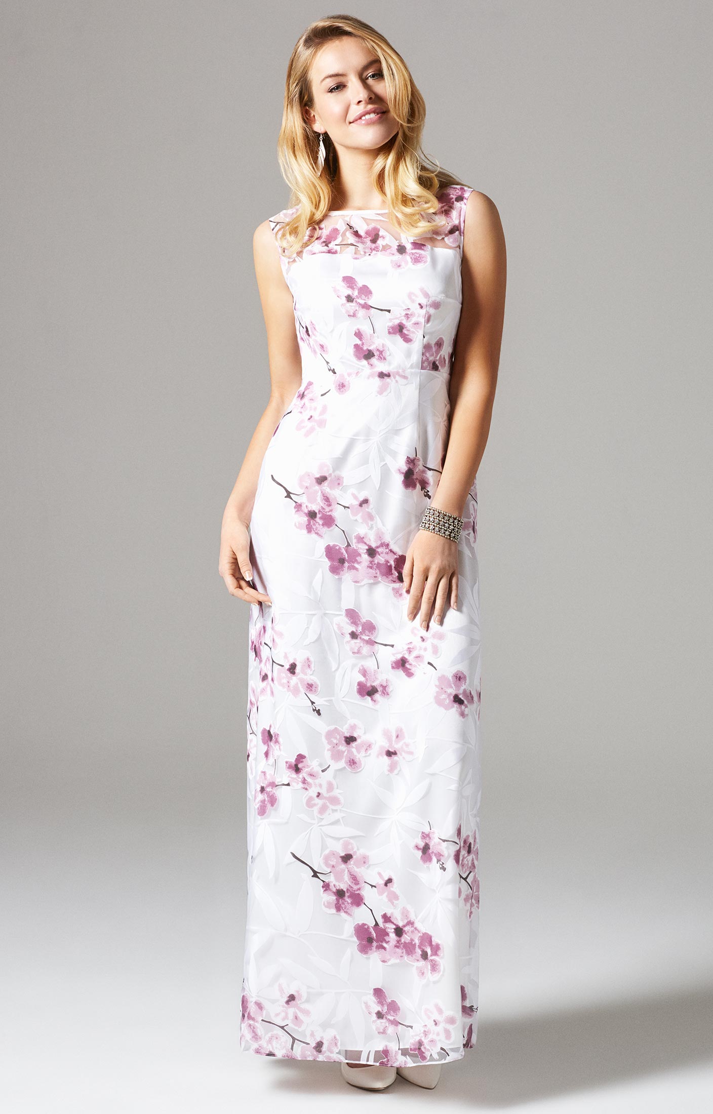 Amy Gown Long Cherry Blossom - Evening ...