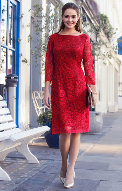 Katherine Lace Occasion Dress Scarlet by Alie Street