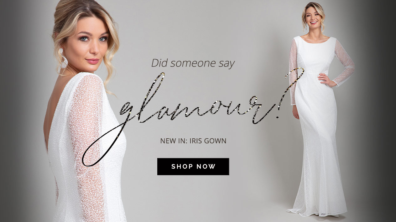 Robe Iris longue (Blanc Scintillant)