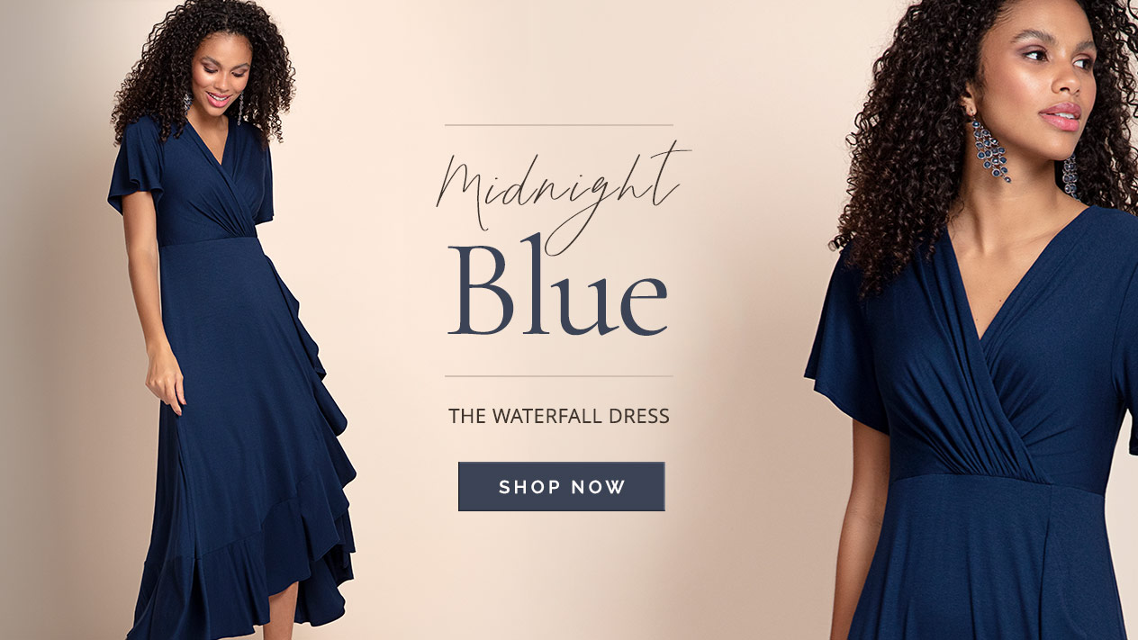 Robe Waterfall Bleu Marine