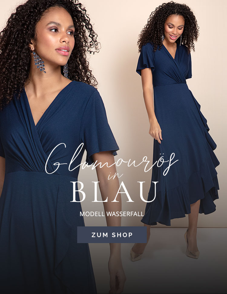 Kleid Wasserfall Marineblau Kleid Wasserfall Marineblau