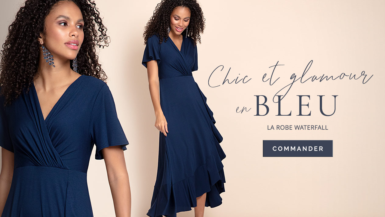 Robe Waterfall Bleu Marine