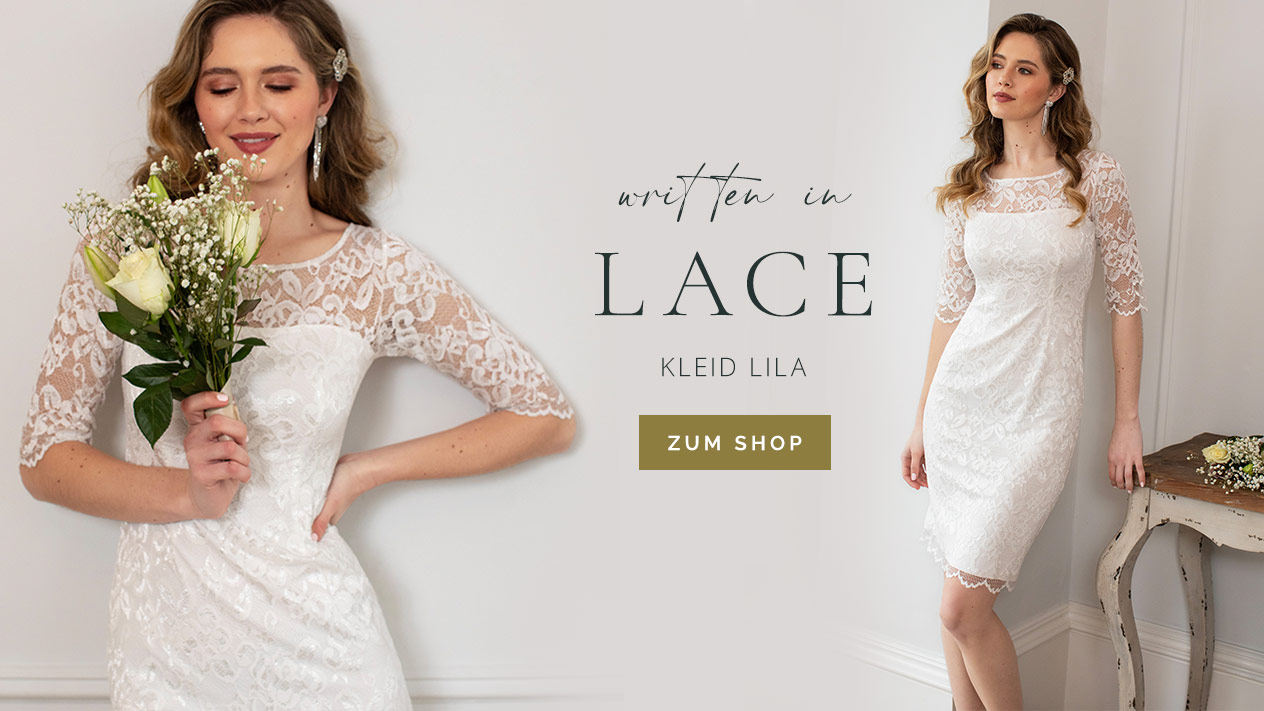 Lila Hochzeitskleid Elfenbein