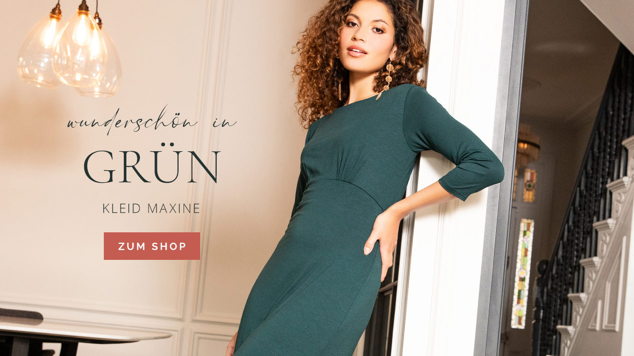 Asymmetrisches Kleid Maxine (Tannengrün)