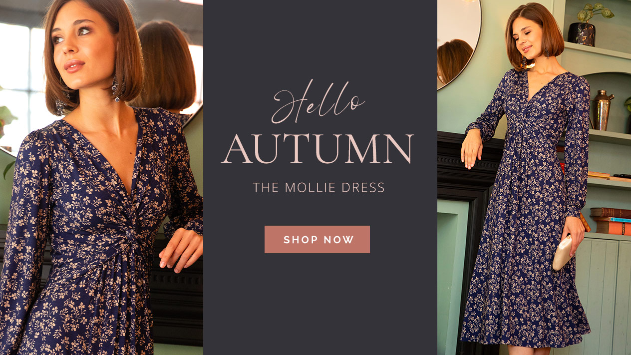 Mollie Knot Midi Dress (Midnight Bloom)