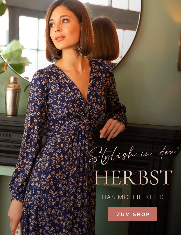 Midi-Kleid Mollie mit Knotendetail (Midnight Bloom)