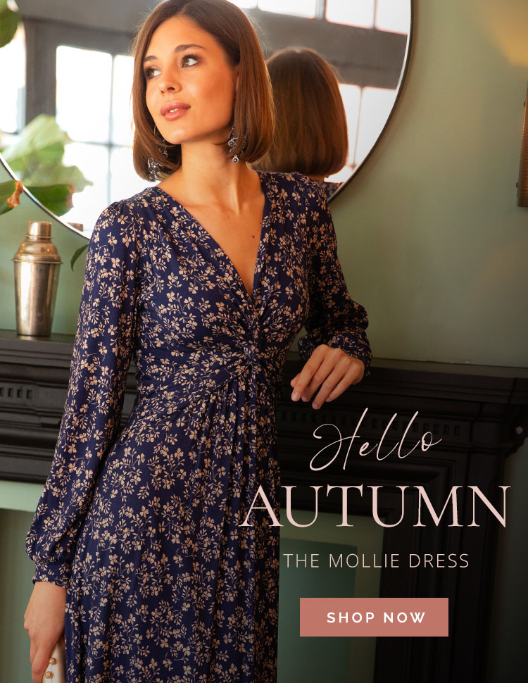 Mollie Knot Midi Dress (Midnight Bloom)