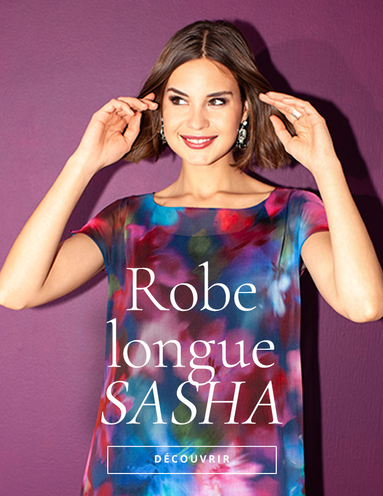 Robe longue Sasha (Fleurs au Clair de Lune)