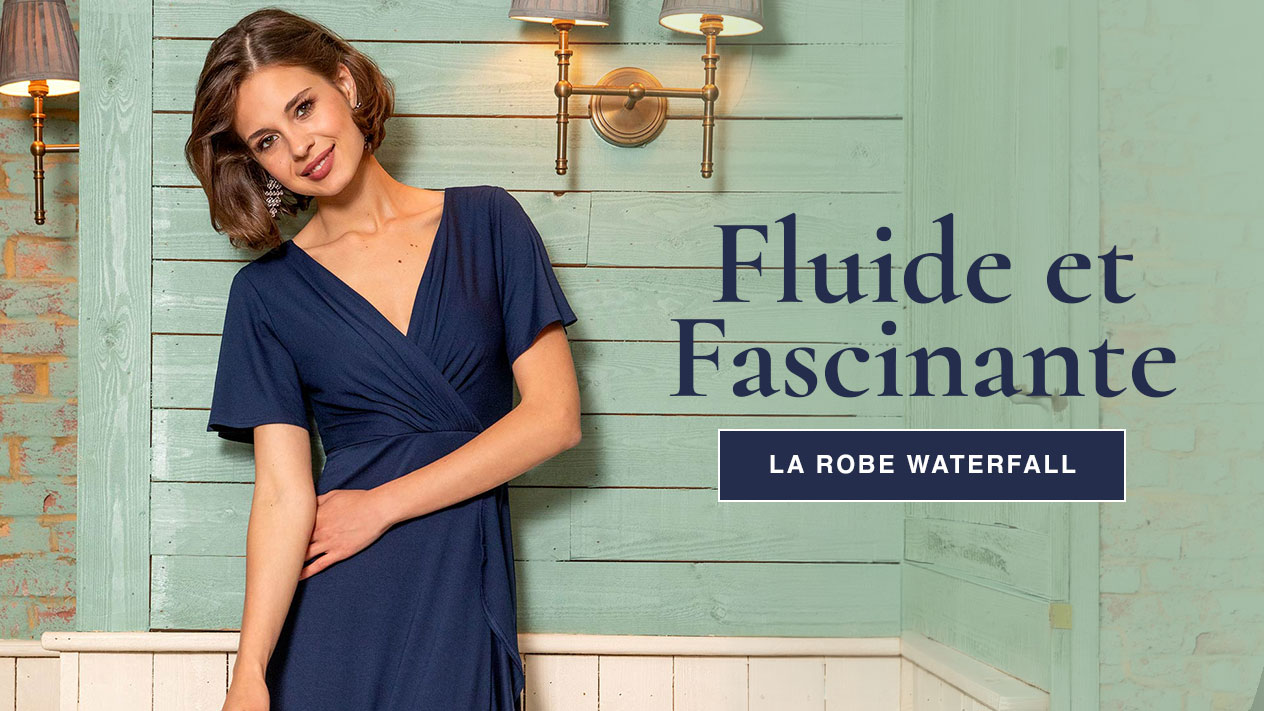 Robe Waterfall Bleu Marine