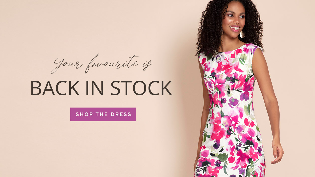 Pippa Shift Dress Fuchsia Florals