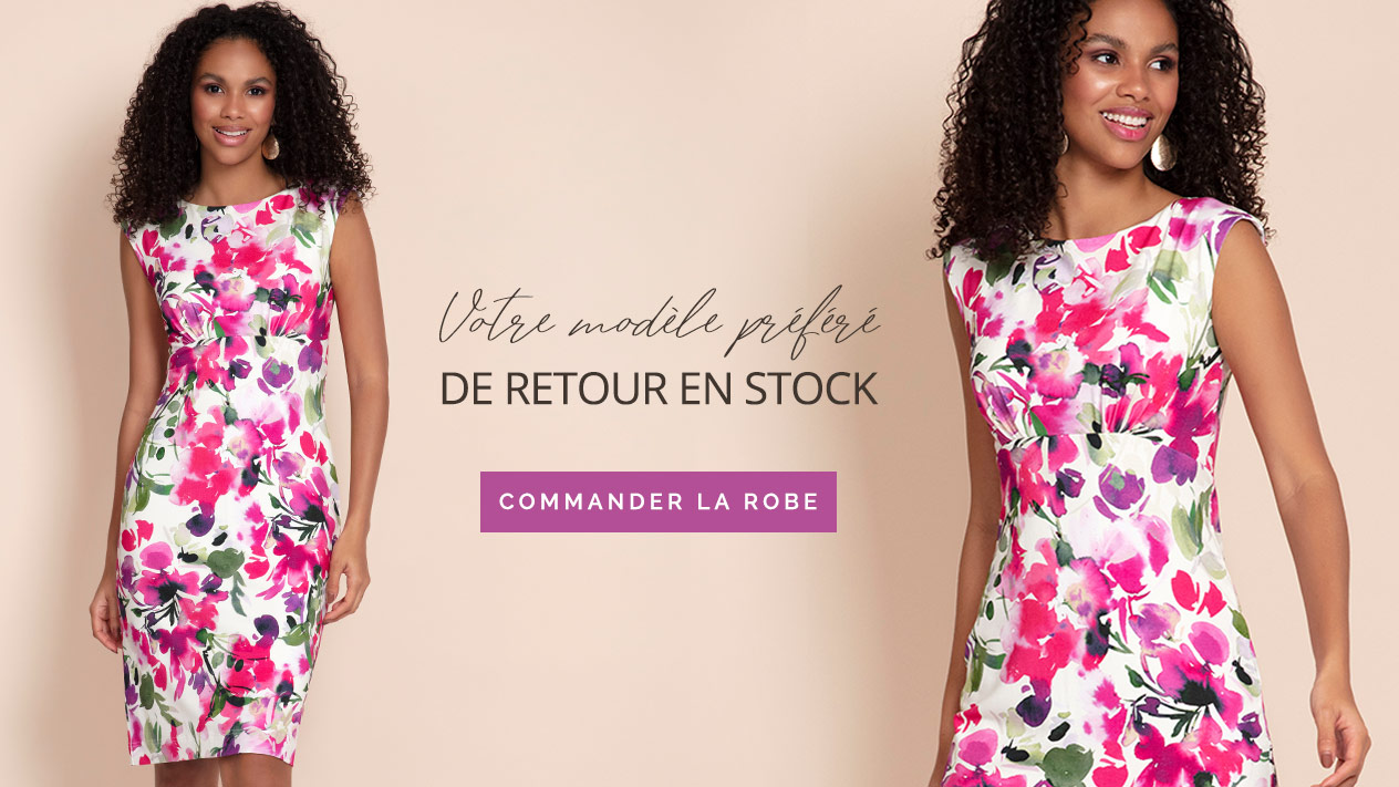 Robe droite Pippa en Fleurs Fuchsia