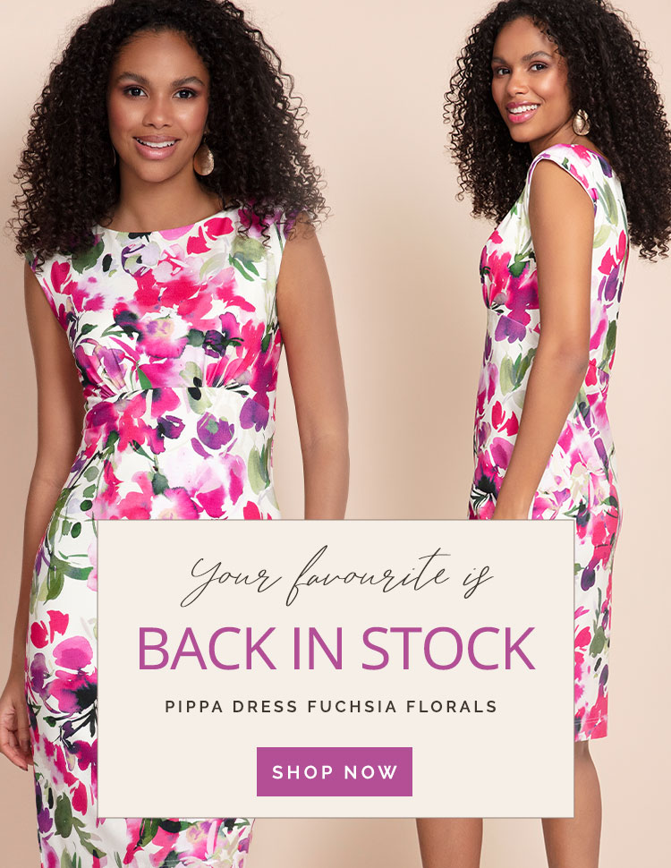Pippa Shift Dress Fuchsia Florals
