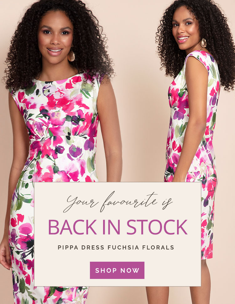 Pippa Shift Dress Fuchsia Florals Pippa Shift Dress Fuchsia Florals