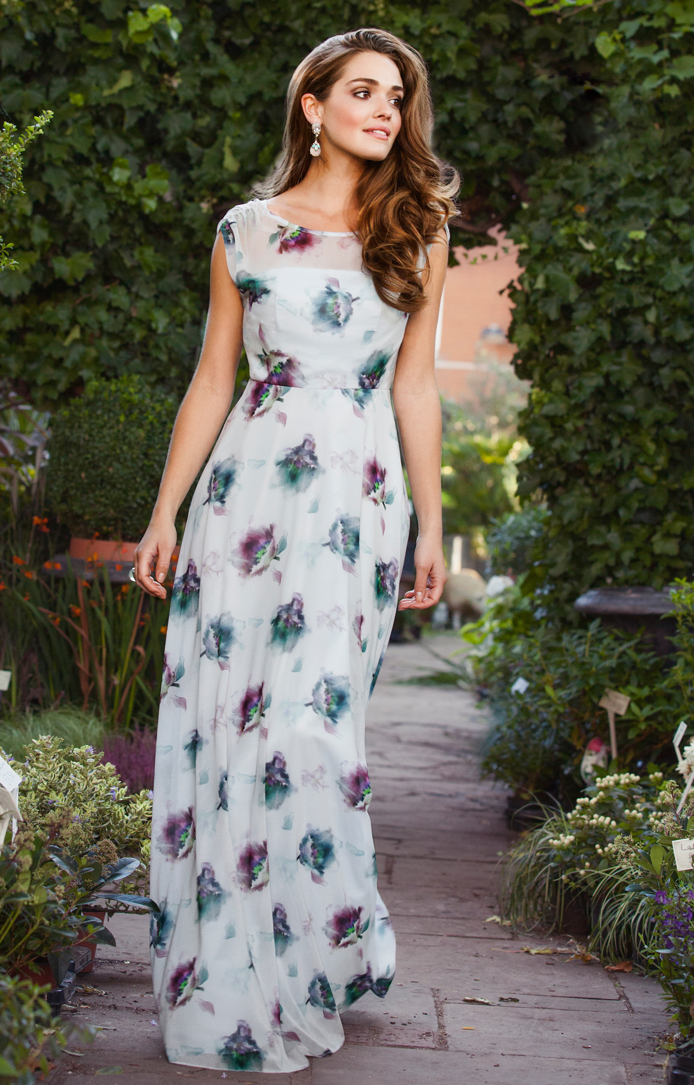 Floral-Print A-Line Gown by Badgley Mishcka
