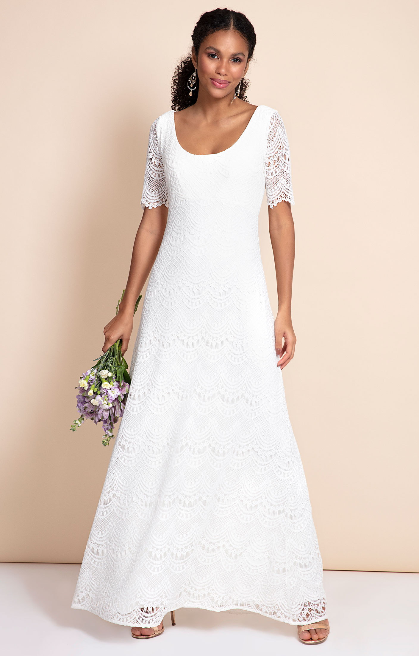 Simple White Lace Wedding Dresses