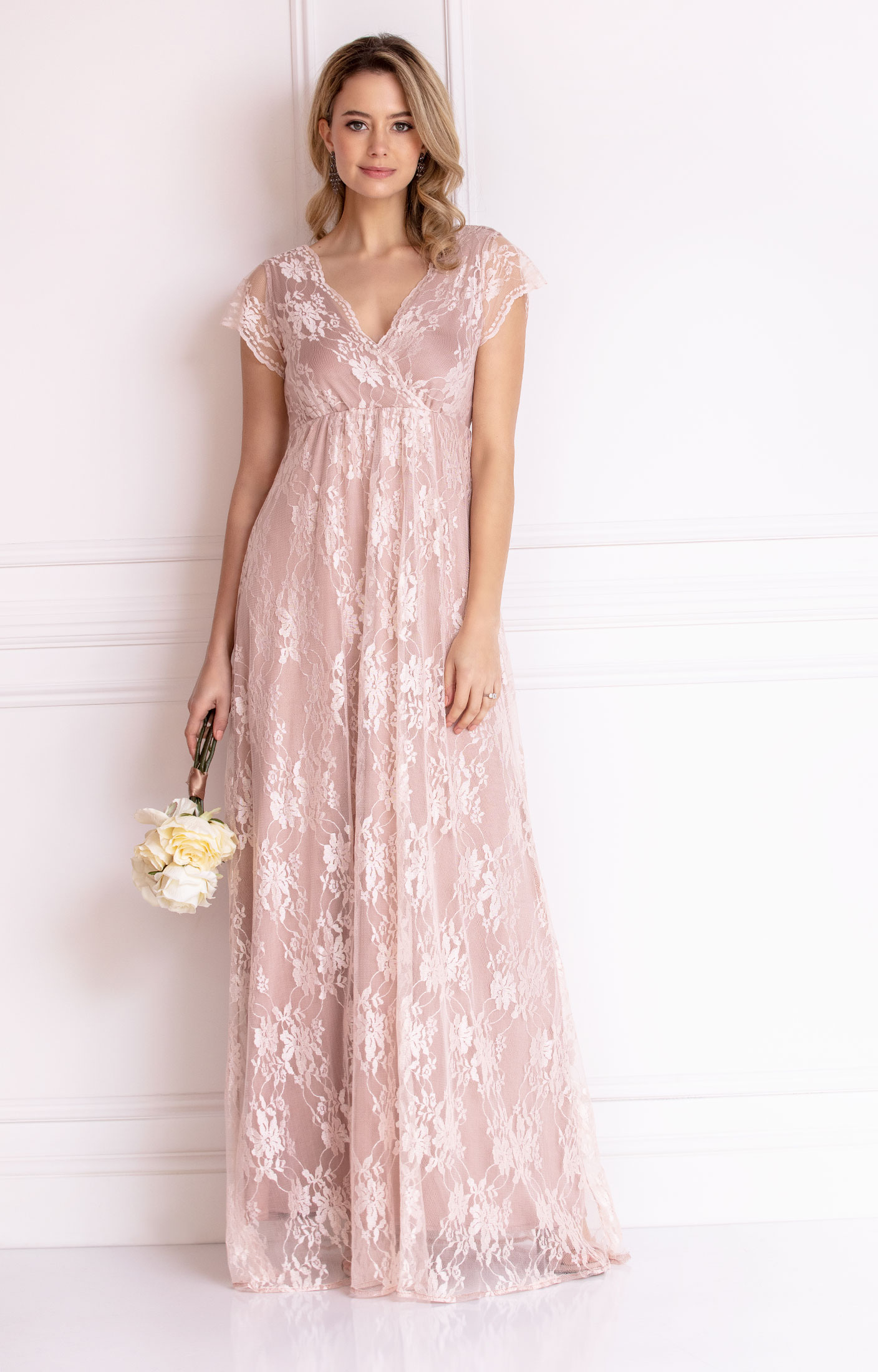 Evangeline Evening  Gown Blush Evening  Dresses  