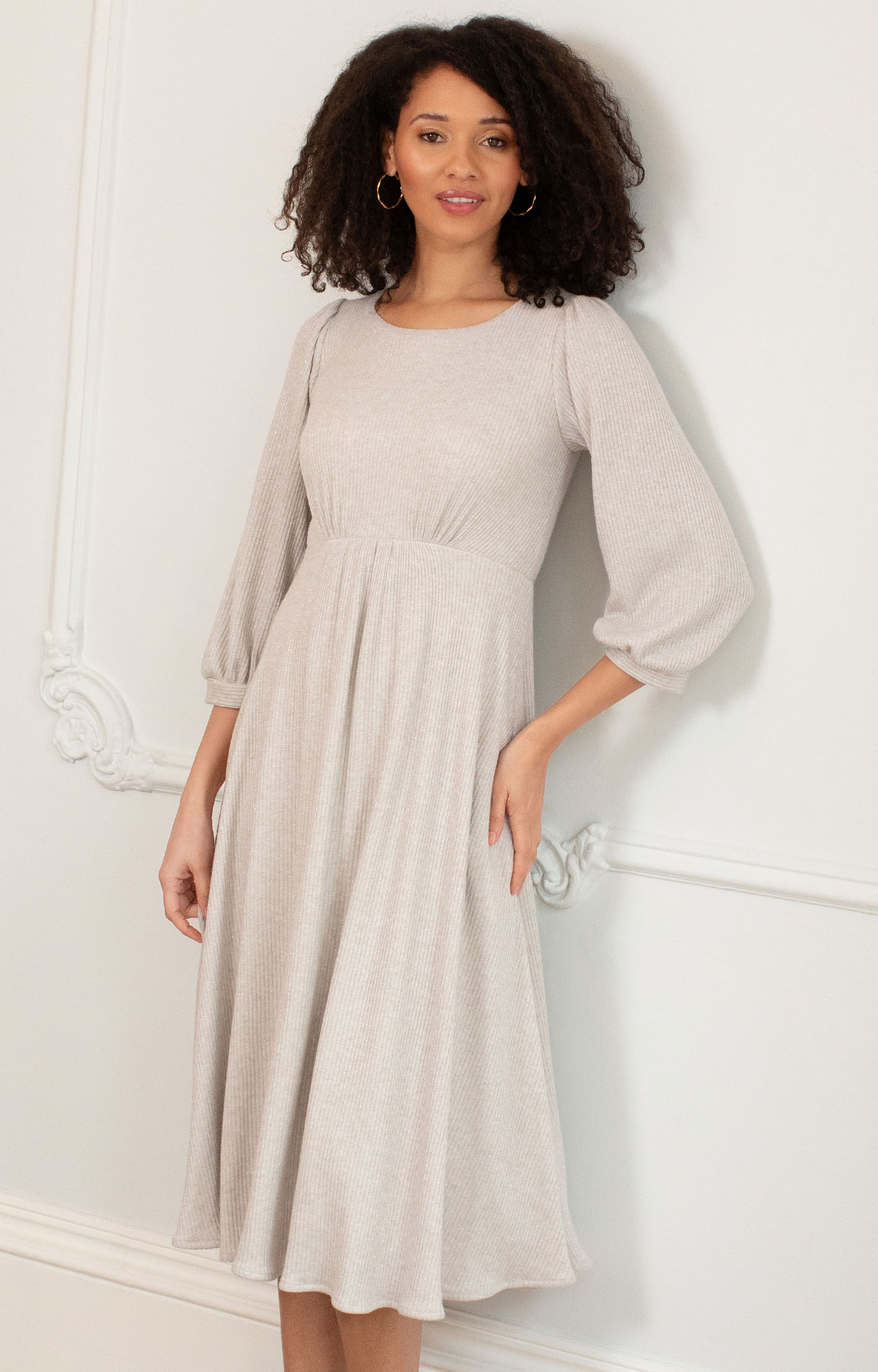 knee length dresses for ladies Women's Pink Tiered Dress Midi