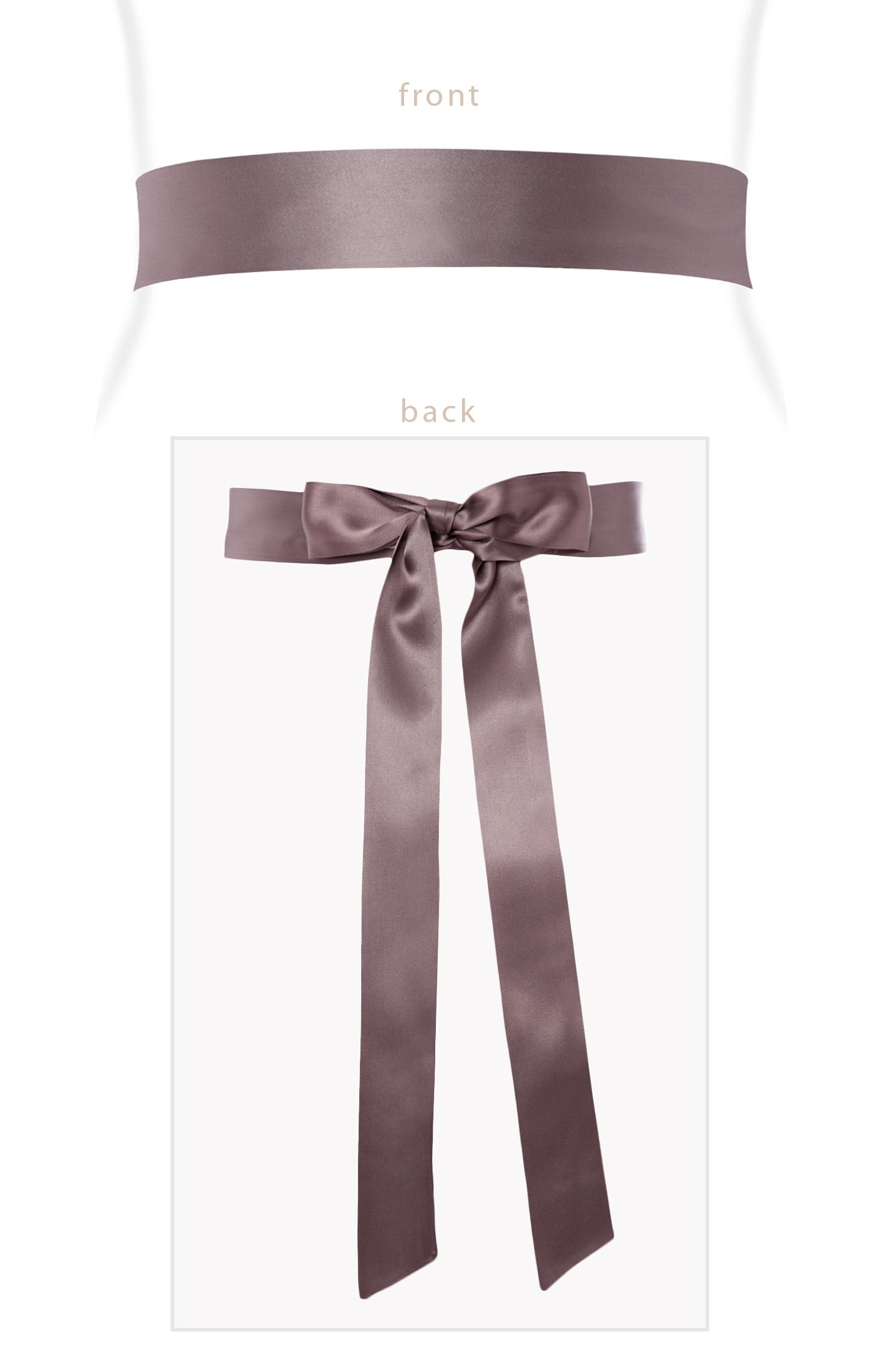 grey sash for dress Grey Double Faced Satin Ribbon Sash