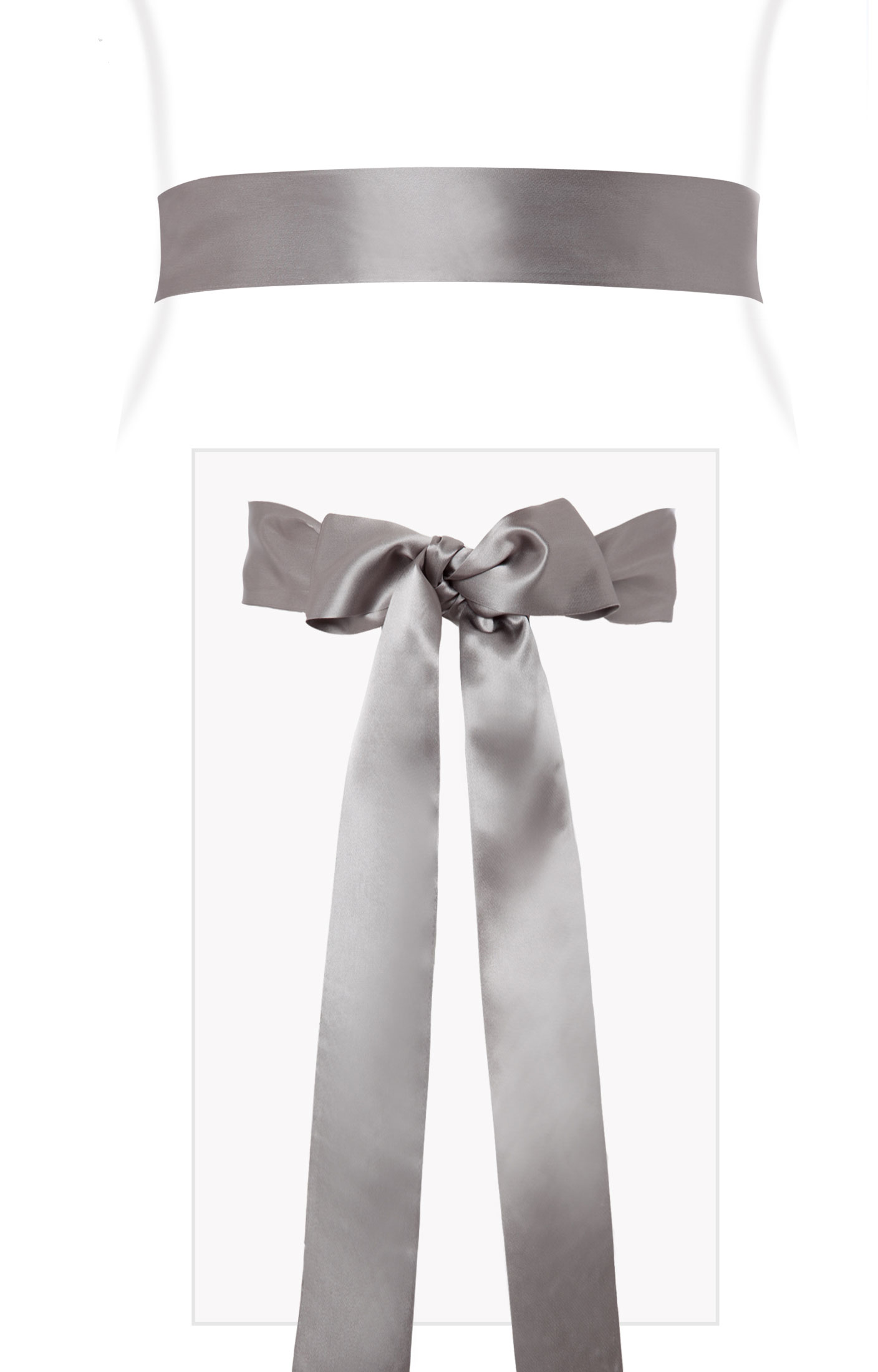 silk sashes for dresses Smooth Satin Sash Slim Long Charcoal
