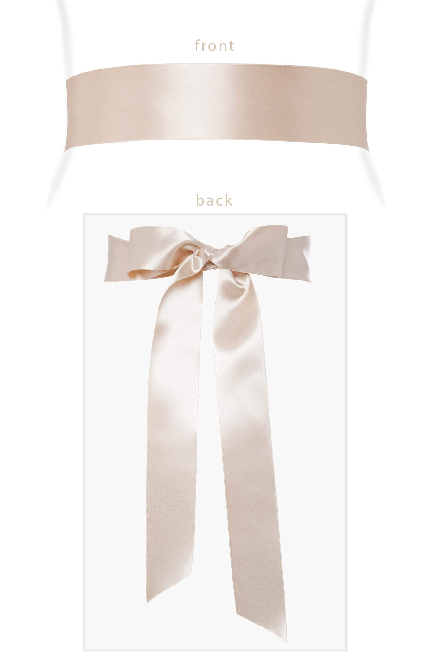 satin ribbon for dress Champagne Double Faced Satin Ribbon Sash