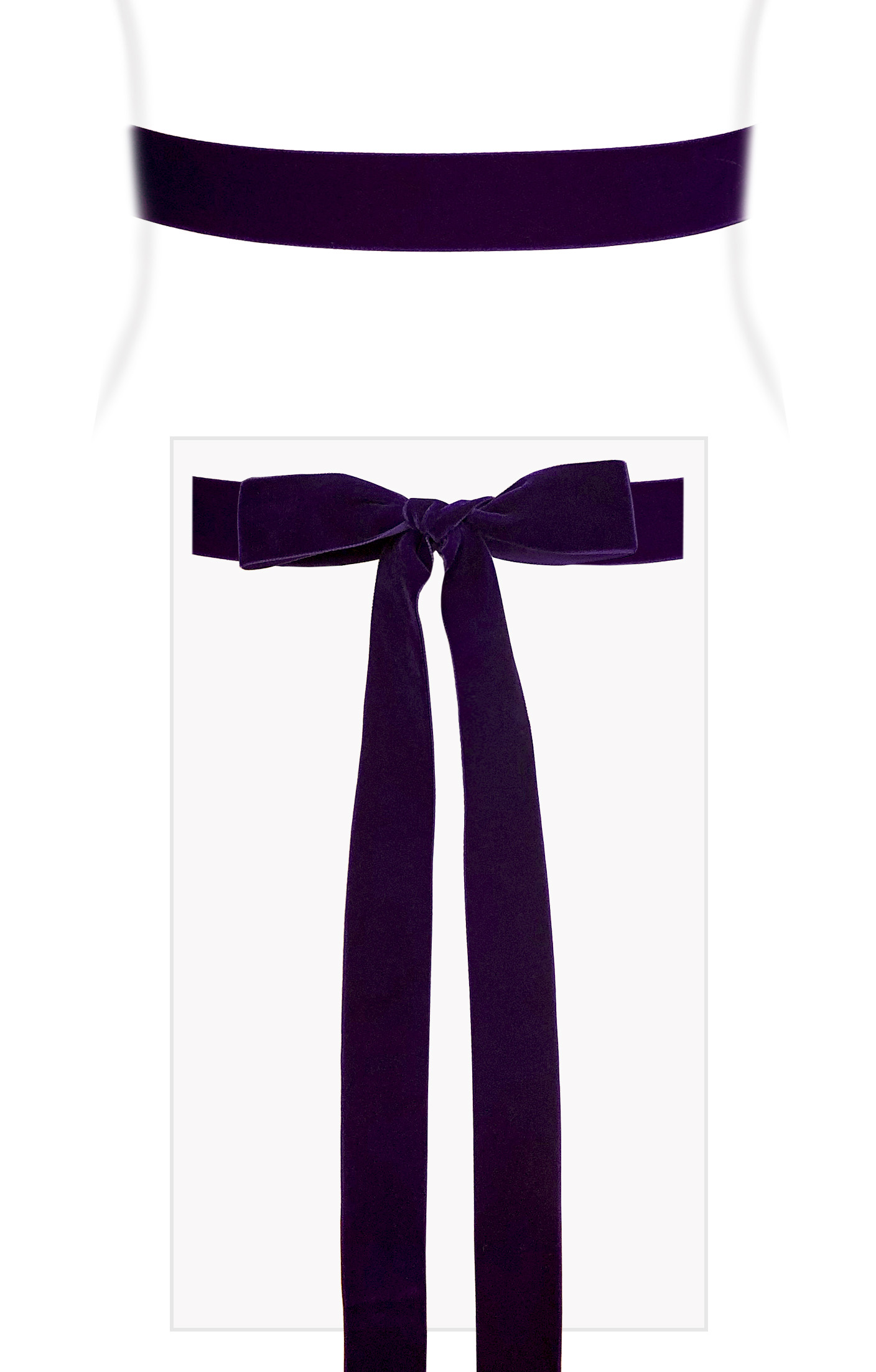 Velvet Ribbon Sash Purple - Wedding Dresses, Evening Wear and