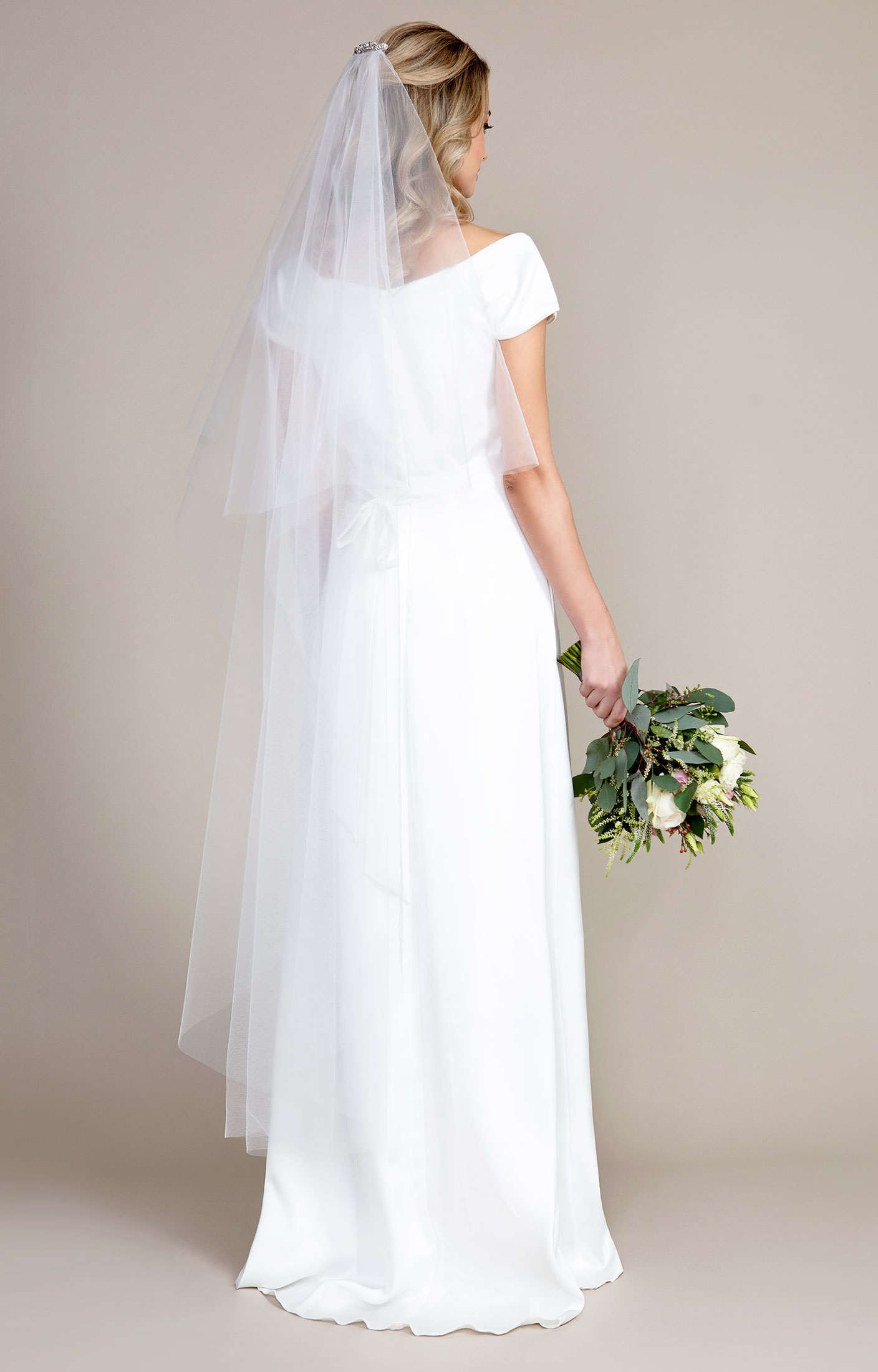 Alie Street Cut Edge Wedding Veil Long (Ivory White)