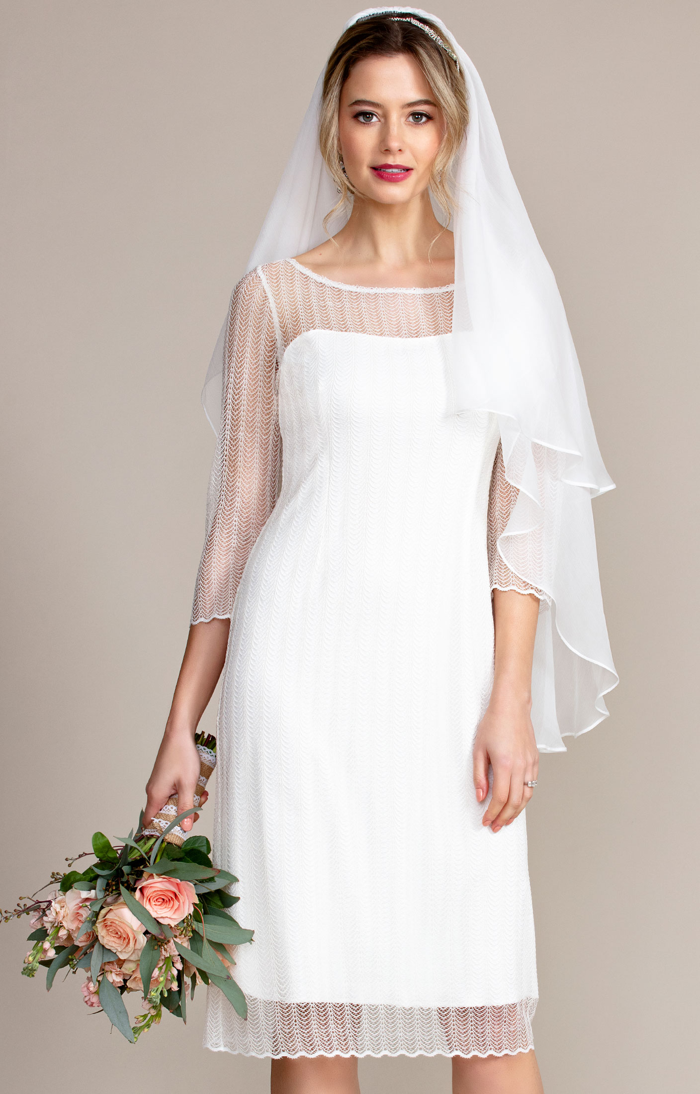 Alie Street Cut Edge Wedding Veil Short (Ivory White)