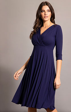 Alie Street London エレガント美シルエット Marissa ドレス Marissa Chiffon Dress in Ditsy Navy Floral Print - Evening