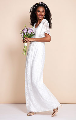 Beth Kimono Gown Ivory White