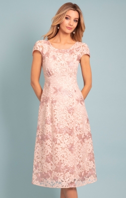 Charlotte Lace Dress (Coral Pink)