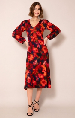Cecelia Midi Dress (Midnight Ember)