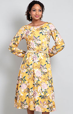 Marissa Dress Saffron Yellow Bloom