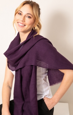 Aurielle Silk Wool Scarf (Imperial Purple)