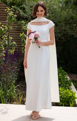 Zara Duchess Satin Scarf (Ivory)