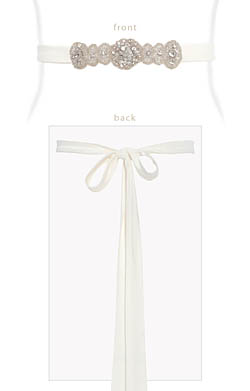 Aurelia Vintage Bridal Sash Faux Ivory Silk