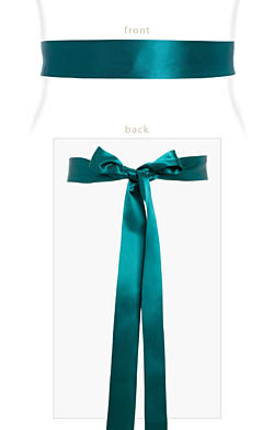 Smooth Satin Sash Slim Dark Teal
