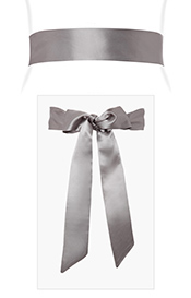Smooth Satin Sash Slim Charcoal
