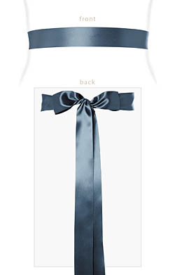 Smooth Satin Sash Slim Lagoon Blue