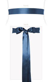 Smooth Satin Sash Slim Lagoon Blue