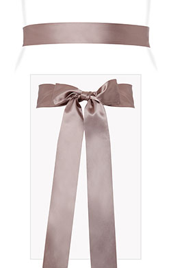 Smooth Satin Sash Slim Long (Vintage Rose)