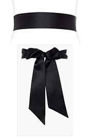 Smooth Satin Sash Black