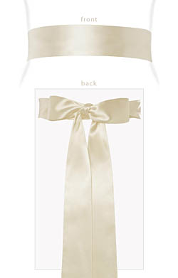 Smooth Satin Sash Long Cream