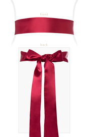 Smooth Satin Sash Long Deep Raspberry