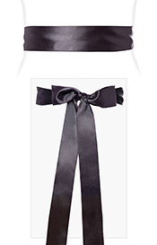 Smooth Satin Sash Long Graphite