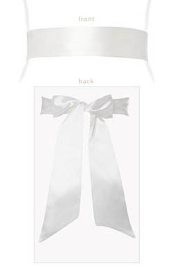 Smooth Satin Sash Long Ivory