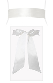 Smooth Satin Sash Ivory
