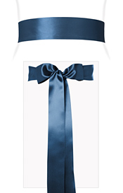 Smooth Satin Sash Lagoon Blue