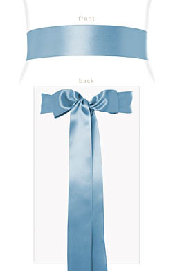 Smooth Satin Sash Long Powder Blue