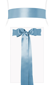 Smooth Satin Sash Long Powder Blue