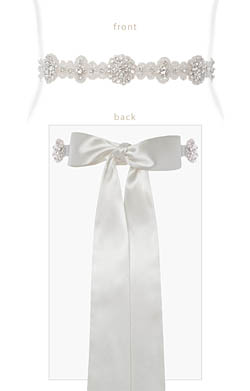 Vintage Bridal Sash Ivory